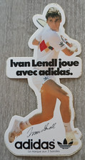 Autocollant vintage ancien de Tennis IVAN LENDL joue avec Adidas Tennisman