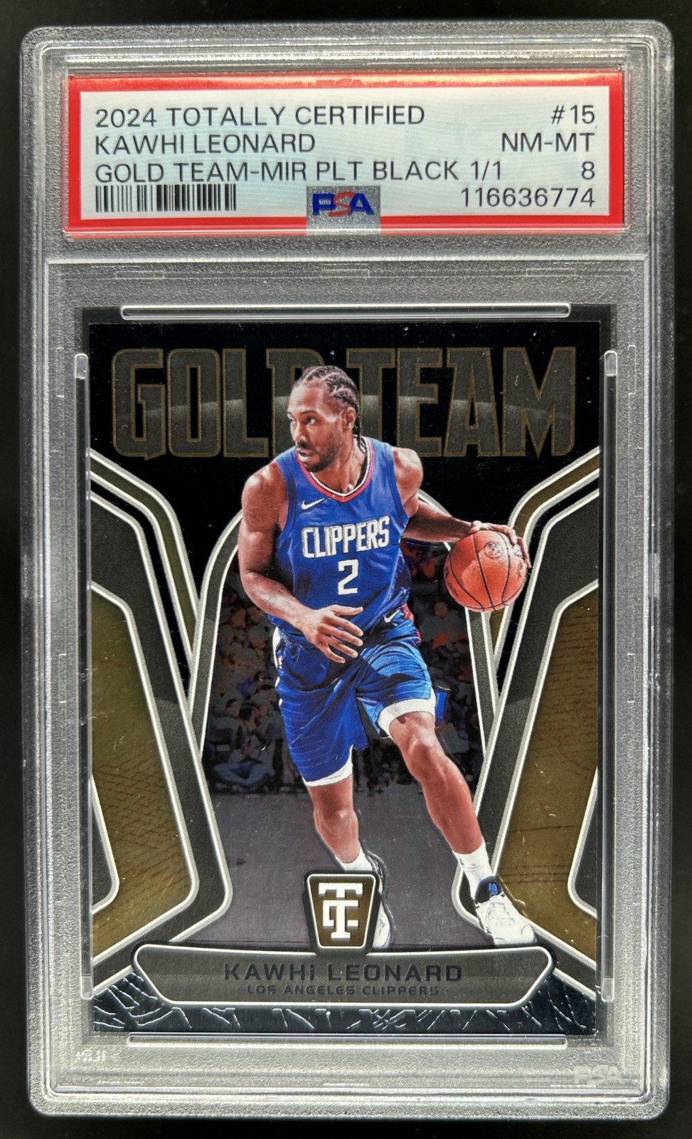 Commanders Roster 2024 2024-25 Totally Certified Kawhi Leonard Gold Team Black Platinum #1/1 ...
