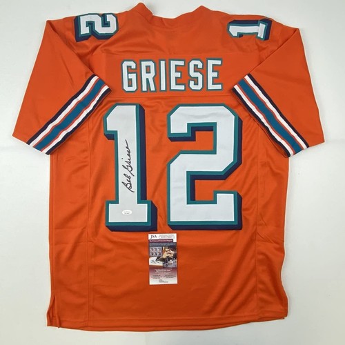 Autographed/Signed BOB GRIESE Miami Orange Football Jersey JSA COA Auto - Picture 1 of 4