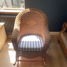 Large Rattan Wicker Rocking Chair Conservatory