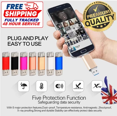 UDATA Unidad flash de memoria 2 en 1 USB 3.0 OTG TYPE-C Android/Samsung/PC/Mac