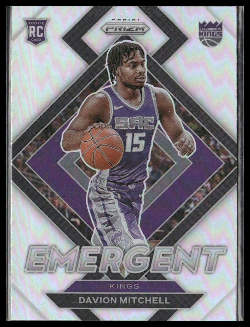 2021-22 Panini Prizm #25 Davion Mitchell Emergent Prizms Silver