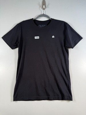 Into The AM Mens Crewneck Solid Short Sleeve T Shirt Black Sz Medium 19x27.5
