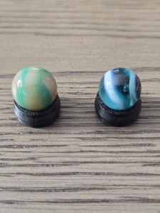 Peltier Vintage Rainbo Marbles Lot of 2. Muddy.  Excellent/Near Mint. Gorgeous 