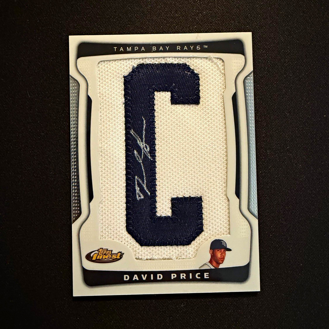2009 Topps Finest Autographed Letter Patch David Price #164 Rays 197/285 Auto
