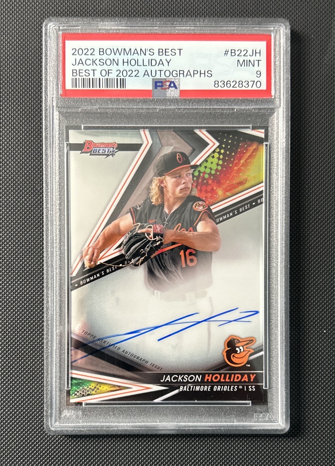 2022 Bowman's Best - Best of 2022 Autographs Jackson Holliday #B22-JH PSA 9
