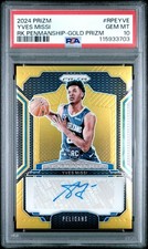 2024 Panini Prizm Rookie Penmanship Yves Missi Gold RC Card Auto /10 PSA 10