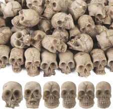 50Pcs Halloween Mini Skulls Miniature Resin Skeleton Head Party Decorations