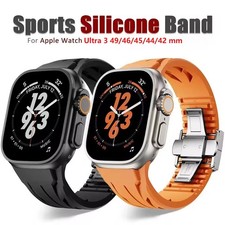 Luxury Silicone Sports Band For Apple Watch Series 11 10 9 8 7 6 SE Ultra 3 49mm