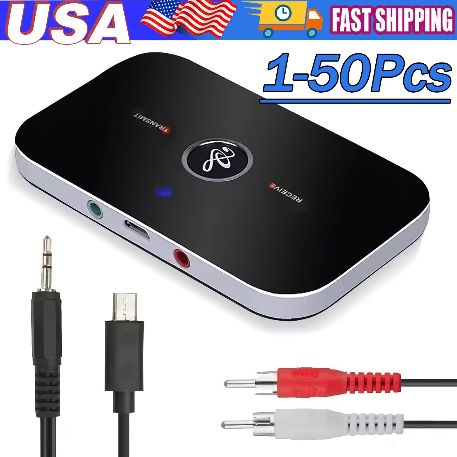 Bluetooth Transmitter & Receiver Wireless Adapter For Home stereos/speakers Lot