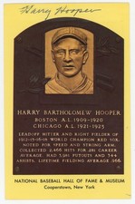   Harry Hooper Signed Yellow HOF Plaque 9 JSA LOA (card) 687074