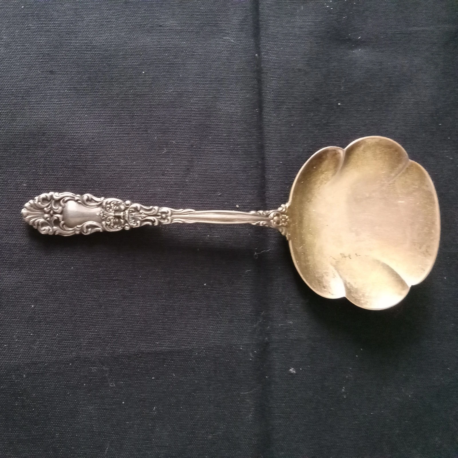 1894 Sterling silver serving spoon in the Dominick & Haff Renaissance pattern.