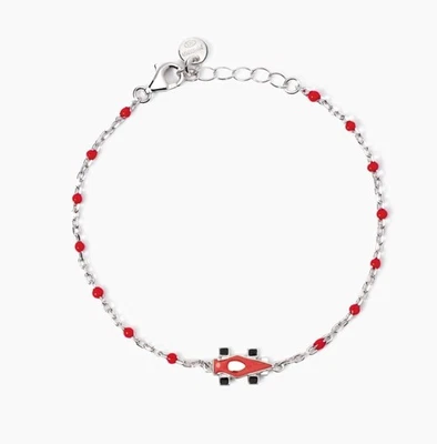 Bracciale Enfant Mabina Voiture Rouge En Argent 925 Émail 533932 - Photo 1/2