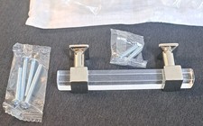 Orger 10 Pack Acrylic Cabinet Pulls 3 In Clear Handles Chrome Drawer Kitchen NEW