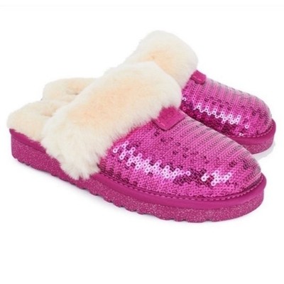 UGG Australia K Dazzle Pink Sequin Slippers Women s Size 6-7 SEE MEASUREMENT