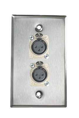 Stainless PROCRAFT SPL-2X-ST-VAR 1 Gang Stainless Pro Audio Installation Wall Pl