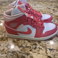Nike Air Jordan 1 Mid Women's Shoes Strawberry Cream BQ6472-186 Sz8