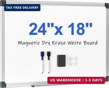 Magnetic White Board 24" x 18" for Wall, Dry Erase Board for Home Office, School