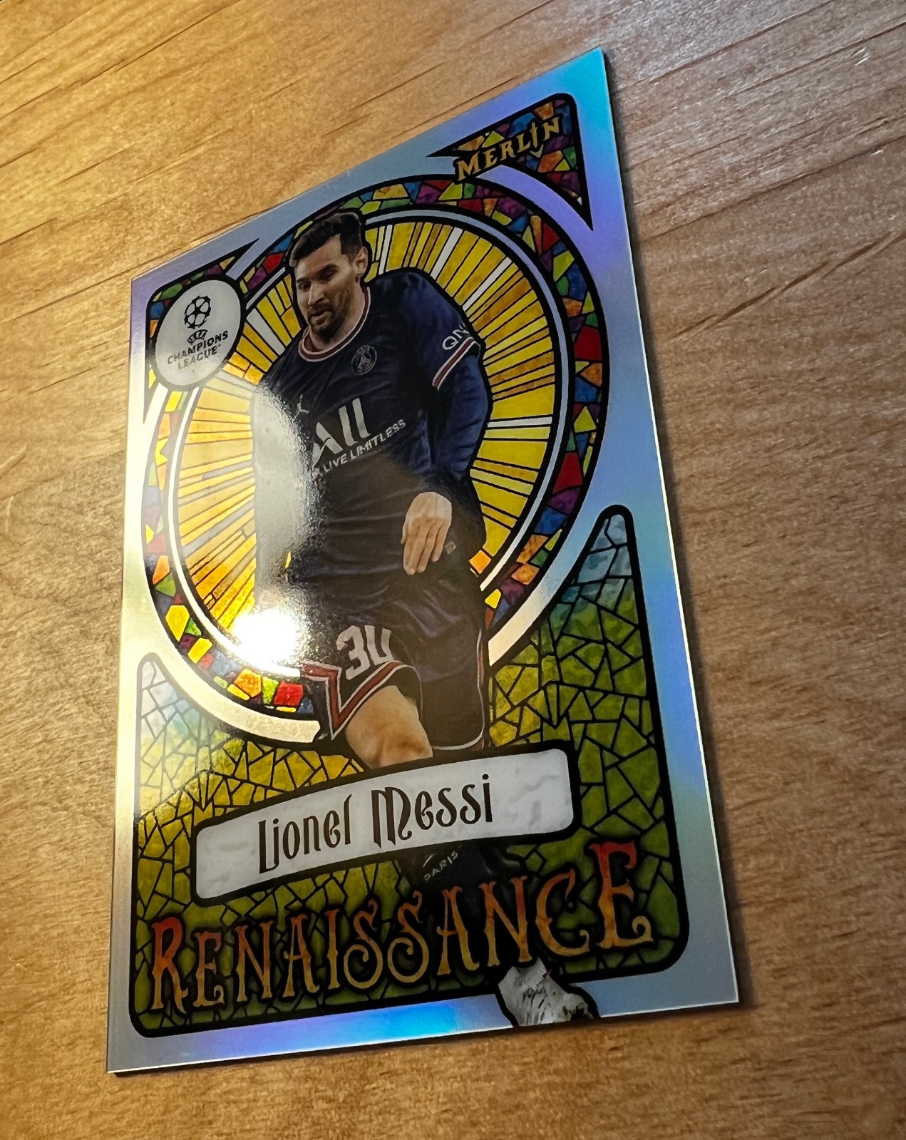 Lionel Messi 2021-22 Topps Merlin Chrome UEFA Club Competitions Renaissance view 6