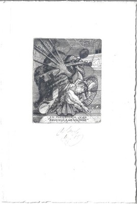 ZDENEK BUGAN: Exlibris für Mauro Mainardi, ''Dante:  4. Gesang des Purgatorio''