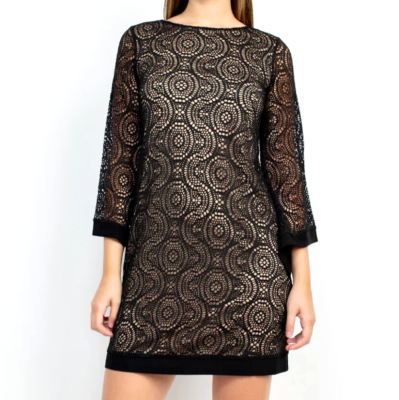 Emma & Michele LBD Illusion Lace Party Dress Size XL Black over Nude NWT $98 | eBay Emma & Michele LBD Illusion Lace Party Dress Size XL Black over Nude NWT $98 | eBay