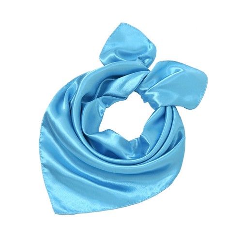 60*60cm Womens Candy Colors Solid Silk Satin Kerchief Small Square Neck Scarves - Bild 17 von 45