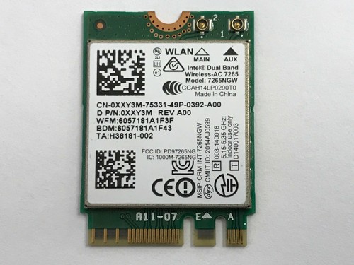 INTEL 7265NGW M.2 WiFi 2.4G 5GHz DUAL BAND WIFI NETWORK BLUETOOTH CARD