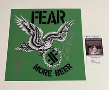 FEAR LEE VING SPIT SPIX SIGNED MORE BEER 12x12 PHOTO PUNK ROCK BAND JSA COA