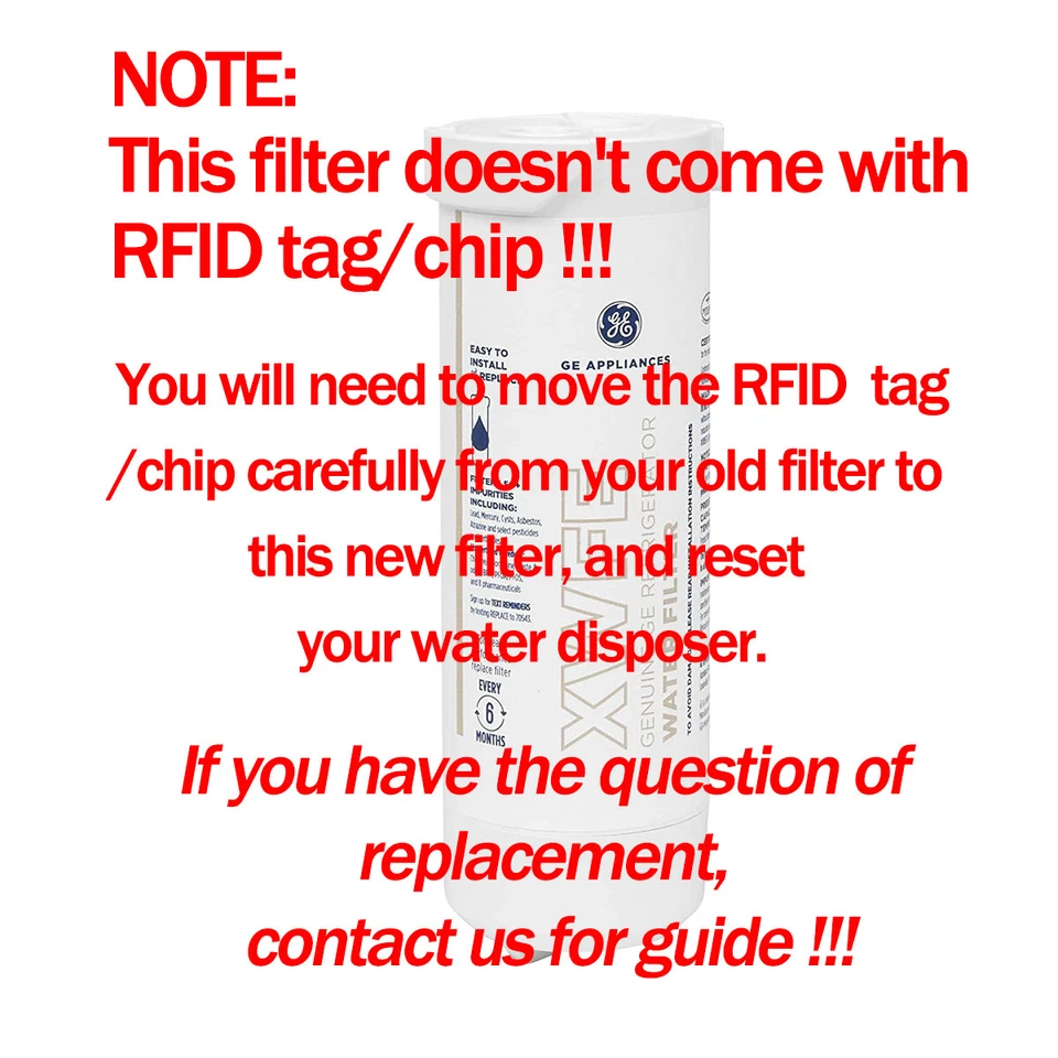 1~3 PACK para filtro de agua de repuesto para refrigerador GE XWFE sin chip EE. UU. Foto 4 de 4