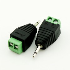 10pcs 2.5mm Mono Male To AV Screw Video Balun Screw Terminal Plug Adapter Nickel