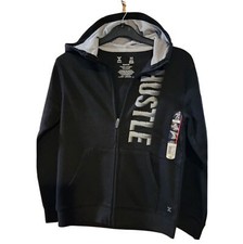XERSION Quick-Dri NWT Boy's 10/12 Fleece Lined Black Zip Hoodie Hustle Logo