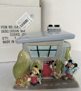RARE NIB VTG Disney’s Urban Neighborhood Mickey Mouse Cookie Jar Retro Design