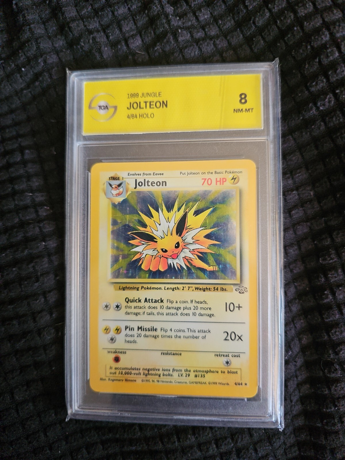 1999 Pokemon Jolteon-Holo Jungle 4/64 PSA- 8 Fresh Slab With TB