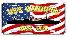 USS CANOPUS AS 34 License Plate U S Flag Military U S Navy USN PO6