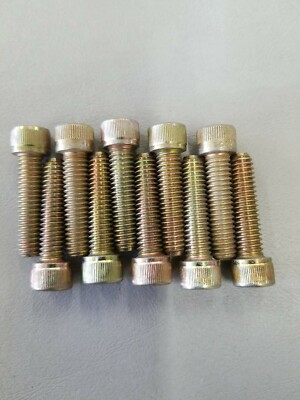 (10) 5/16-18x1-1/4'' Socket Allen Head Cap Screw Steel Course Thread Yellow/Zinc