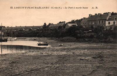 Old postcard 22 - Loguivy-Ploubazlanec (Côtes d'Armor) - 53. Le Port à low tide - A.B.