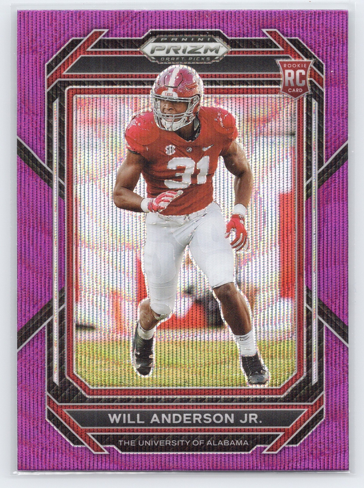 Will Anderson Jr. - 2023 Prizm Draft Picks - Purple Wave #162 - Rookie - Alabama