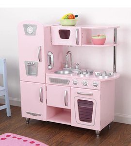 Wooden Kidkraft Pink Vintage Kitchen Cooking Pretend Play Set