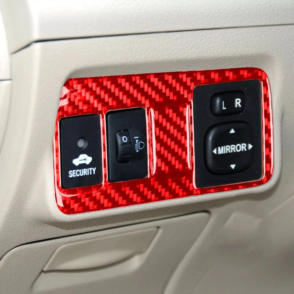 Kits de molduras interiores de fibra de carbono roja de 16 piezas para Toyota Corolla 2007-2013 Foto 3 de 4