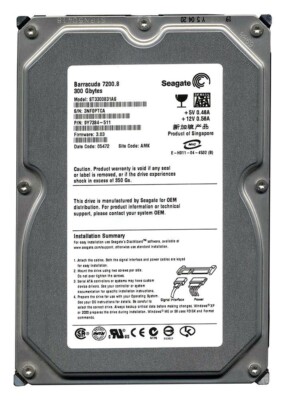NEW Seagate Barracuda 7200.8 300GB Internal 7200RPM 3.5'' (ST3300831AS) HDD