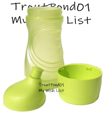 TUPPERWARE Eco  Bottle Stow N Go Sports Water 14 oz Parrot Green Twist Base Cup