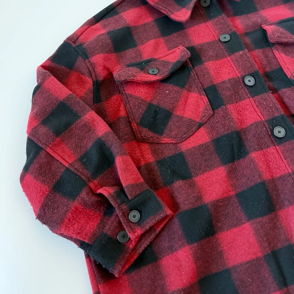 Terra & Sky Shacket 衬衫夹克多格子红色黑色加大尺寸 4X 水牛格子 — 第 4/4 张图片