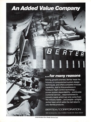 #ad Bertea Corp Aerospace Hydraulic Systems amp; Flight Control Tech Vtg Mag Print Ad $28.56