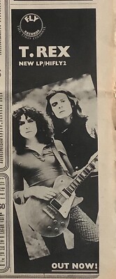 T REX+HIFLY2+1970+ORIGINAL 29cms x 9cms MUSIC PRESS ADVERT