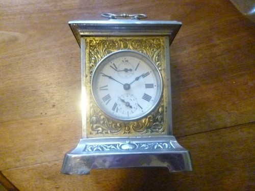 Pendule officier musicale " Les cloches de Corneville " métal argenté laiton XIX