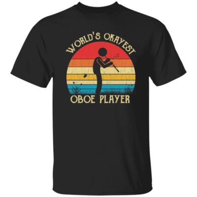 World's Okayest Oboe player Retro Style Unisex T-shirt Black Navy Dark Heather