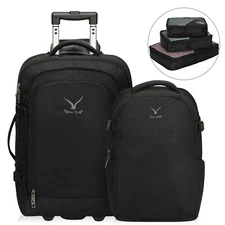 2 in 1 Carry-on Trolley Luggage Suitcase Detachable Compact Business Backpack
