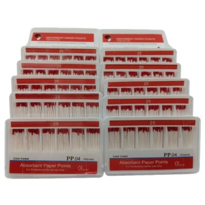 10Packs Dental Absorbent Paper Points Taper 0.04 25# Fit Endodontic Root Canal