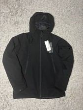 CP Company Pro-Tek Black Hooded Jacket Lens Badge Full Zip Mens RTP 395