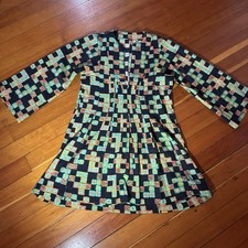 Mod Shift Swing Dress Vintage 60s/70s, Psychedelic, Size Medium, Micro Mini Bell